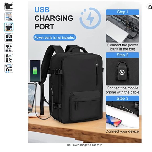 Travel Backpack Laptop Expandable Flight Carry on Waterproof 17inch Laptop Bag main image 8